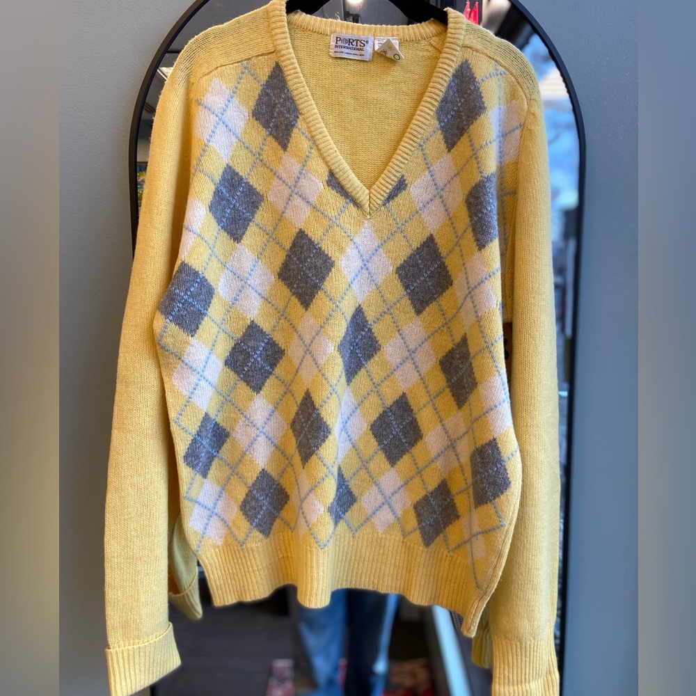 Ports International Vintage Argyle Sweater
